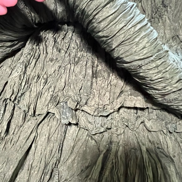 Chaudry KC Boho Olive green crinkled A-Line Skirt Medium - Picture 6 of 8